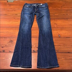 Vintage True Religion - Dark Wash Low Rise Flare Twisted Leg - Size 27